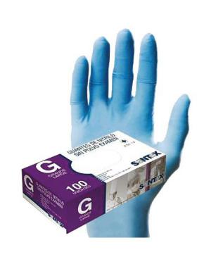 GUANTES DE NITRILO AZUL SIN POLVO SANTEX 100UD